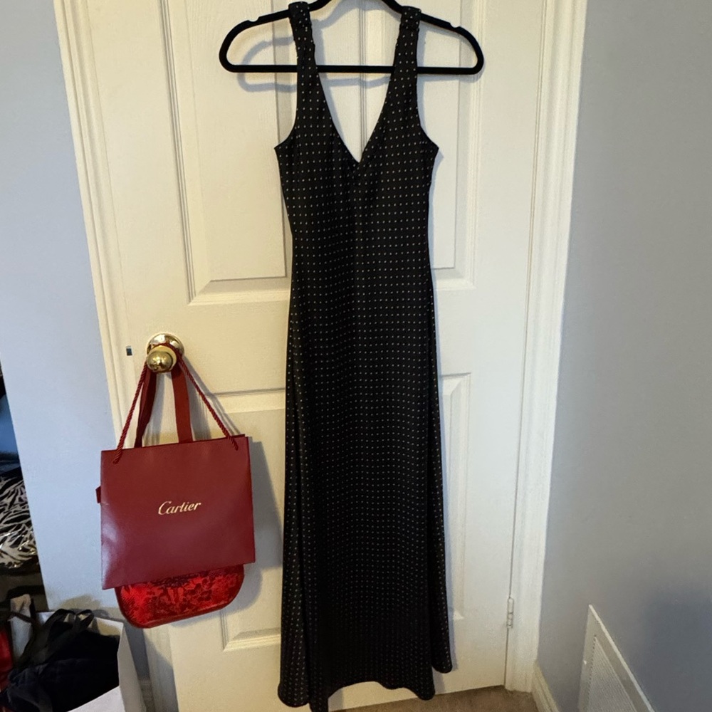 Zara Black and White Polka Dot Maxi Dress